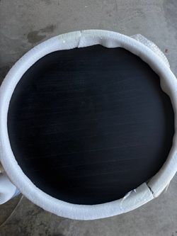 Round Black Wood Serving Tray 24"