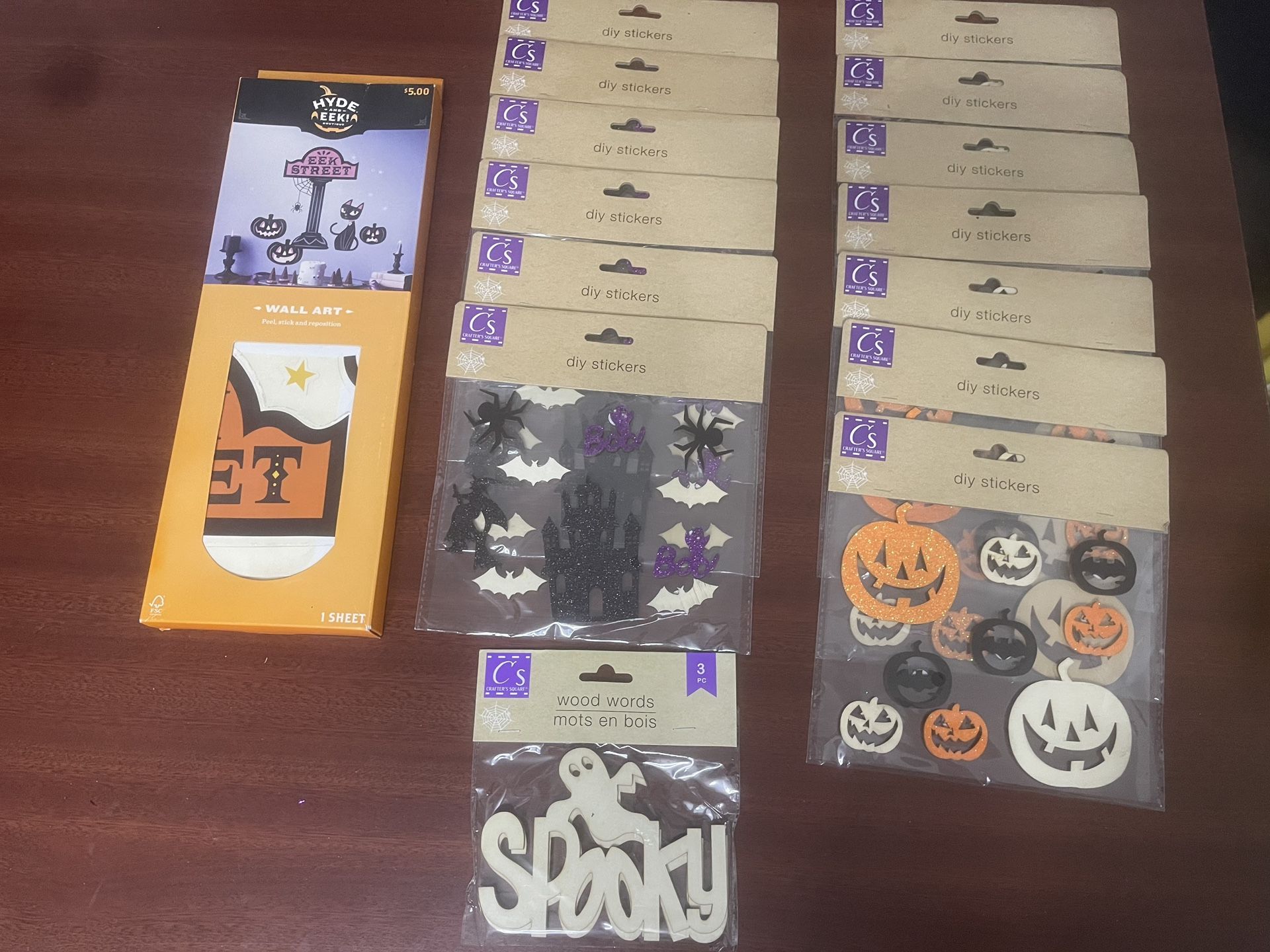 Halloween Stickers, Wooden Words & Wall Art