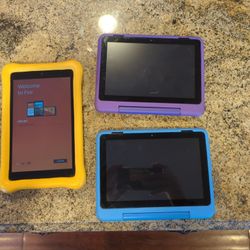 3 Amazon Fire Tablets