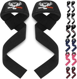 BEAST RAGE Lifting Wrist Straps for Weightlifting, Straps Gym Grip Power Workouts Lifting Straps Padded Cotton Men Women Wrap Lift, Deadlift Bodybuild