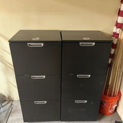 2 Ikea Galant Filing Caninets With Locking Code 3 Drawer Black Stained Ash Venner 