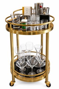 Bar cart with accesories
