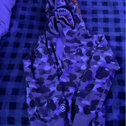 BAPE Color Camo Shark Wide Full Zip Double Hoodie