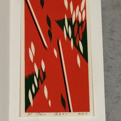 1971 Modernist Japanese Woodblock Print "Work 20" by Kenji Kusaka b.1936 57/200