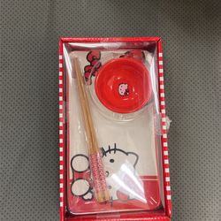 Hello Kitty Ceramic Shushi Plate Set