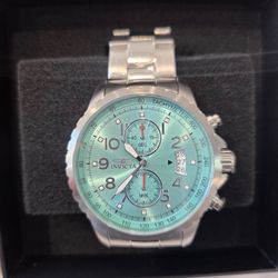 NEW 45mm INVICTA SPECIALTY CHRONOGRAPH SILVER & TURQUOISE 48895 WATCH