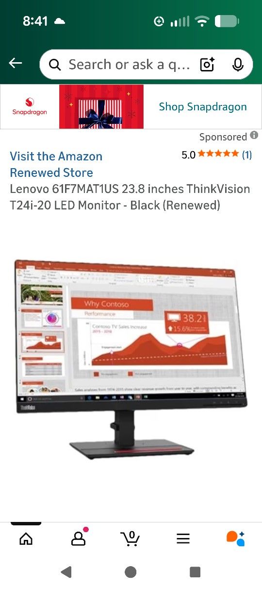 Lenovo Monitor Unused In Box