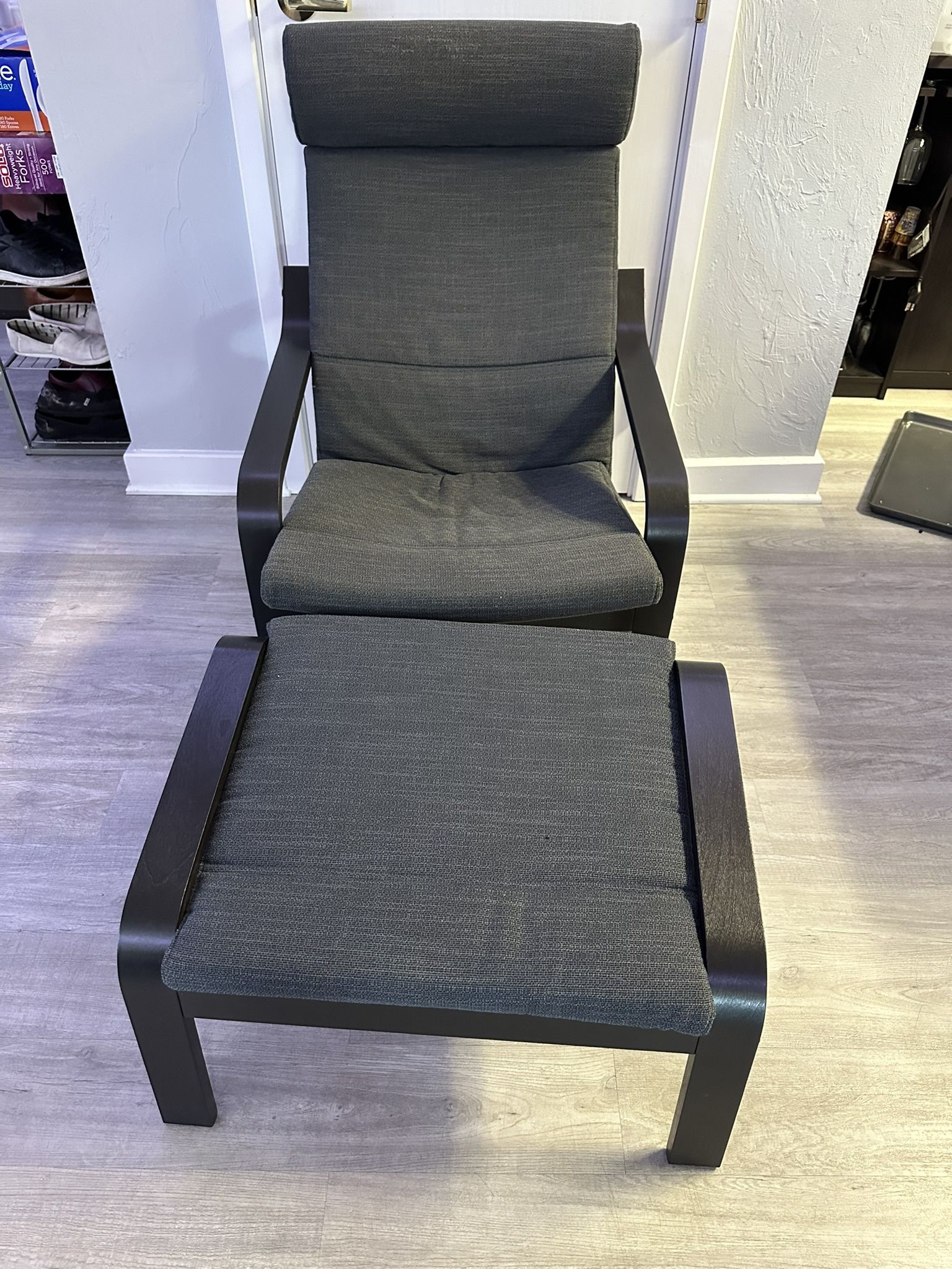 IKEA Poang Chair And Ottoman