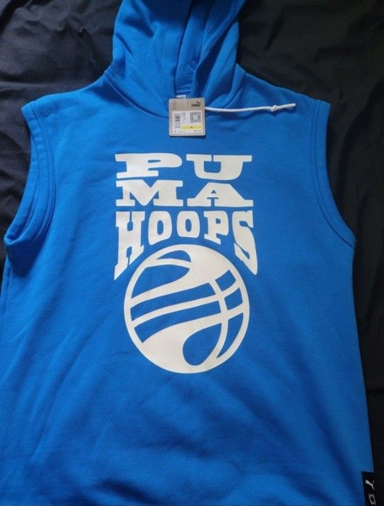 Puma Hoops Mens Basketball Sleeveless Hoodie Brand New Medium 