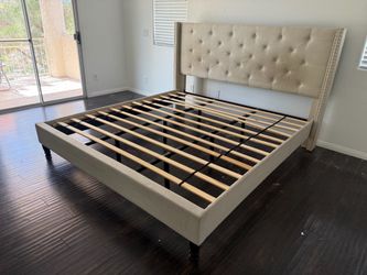 King size headboard and frame box