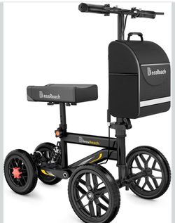 BlessReach All Terrain Knee Walker Scooter for Adults for Foot Injuries 300lbs Foldable Leg Knee Scooter, 11“ PU Big Wheels, 13" Cozy Knee Pad, Knee S