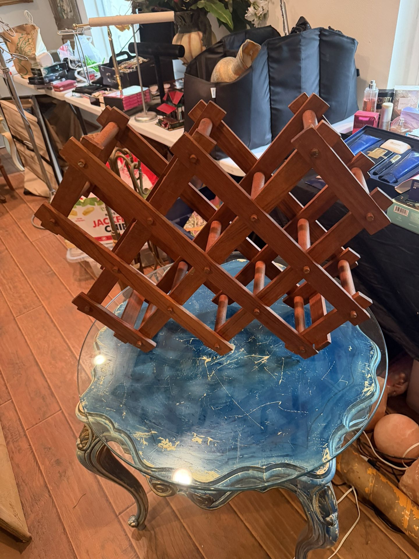 Vintage Wood Wine Rack