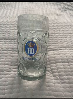 1 Liter HB "Hofbrauhaus Munchen" Dimpled Glass Beer Stein
