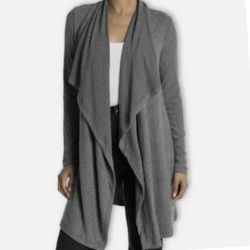 H By Bordeaux Grey Mix Rib Cardigan