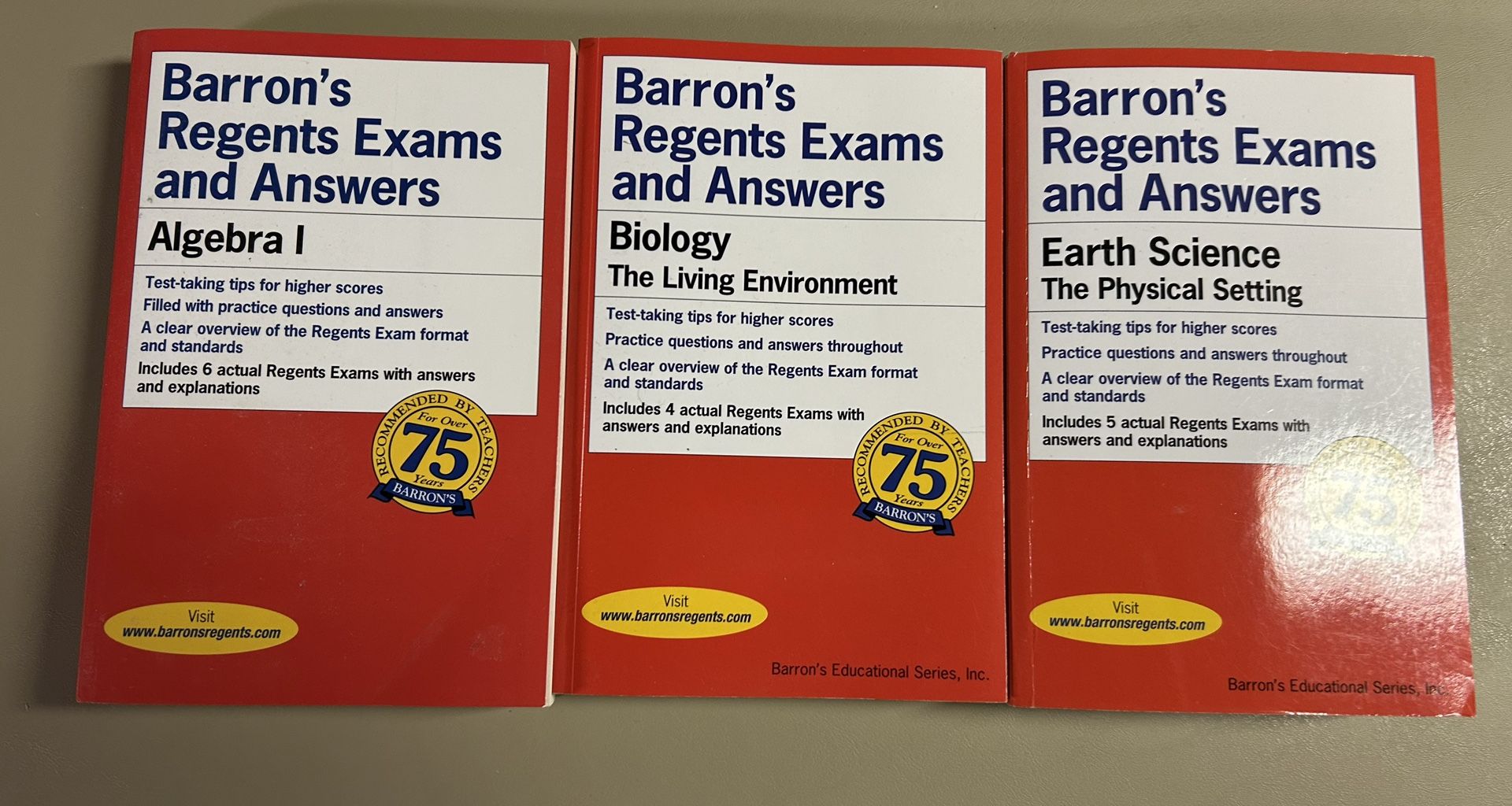 Barron's Regents Exams and Answers Biology, earth science, algebra 1