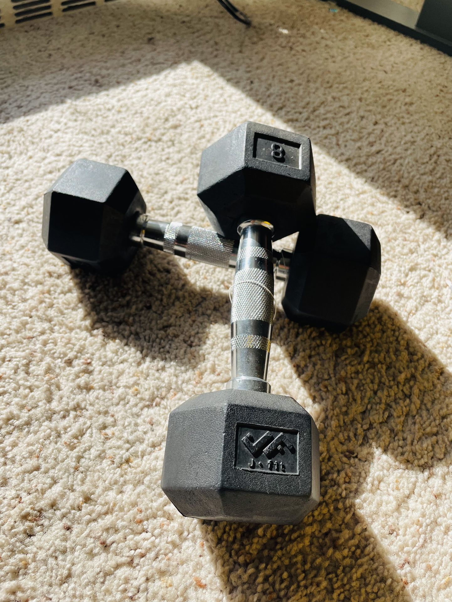 Rubber Hex Dumbbell 8LBS (set Of 2)