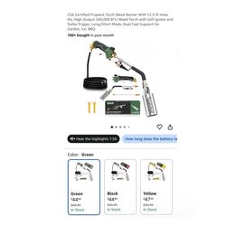 Brand new CSA Certified Propane Torch Weed Burner With 12.5-ft Hose Kit