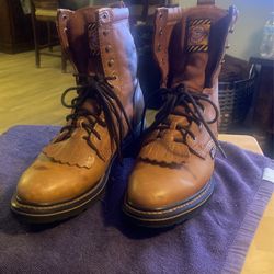 Used Lace Up Justin’s Work Boots Size 10EE