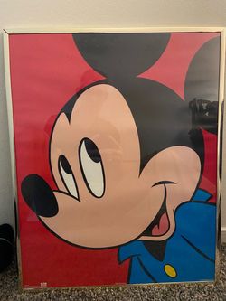Vintage 1986 Walt Disney Mickey Mouse Face Framed Art Print OSP Publishing #82157 16X20