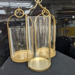 Gold Candle Holding Lanterns