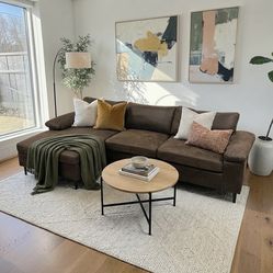 OVIOS FURNITURE 3- PIECE FAUX LEATHER SECTIONAL w/ CHAISE (FREE DELIVERY)(CLIFTON HEIGHTS PA 19018)