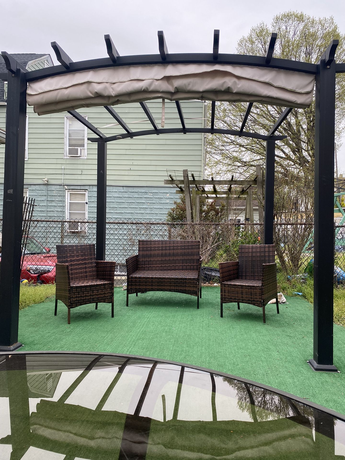 Gazebo and four chairs