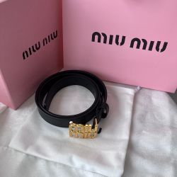 Black Leather Belt With Pure Copper Buckle 