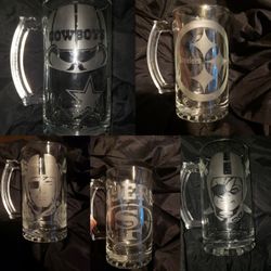 Beer mugs 15 oz if there is something different you want let me know I can make it for you
