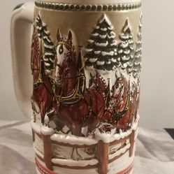 1984 Budweiser 'Holiday' Series Collector Stein