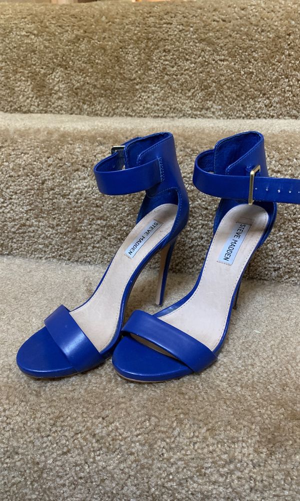 steve madden blue strappy heels