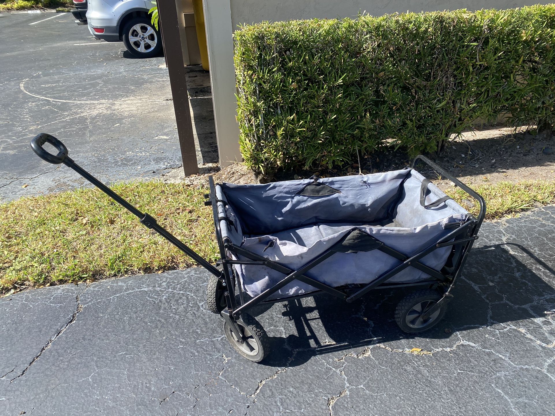 Folding Wagon Cart Collapsible Foldable Wagon Outdoor Utility Wagon, Beach Wagon Cart with with All Terrain Wheels & Adjustable Handle for Camping, Sh