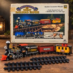 Vintage 1992 New Bright Timber Wolf Redwood Great Railroad Empire Train Set #189