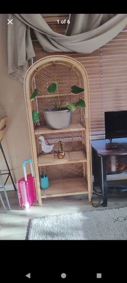 Vintage wicker shelf