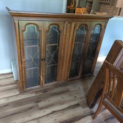 China Cabinet Hutch Solid Oak