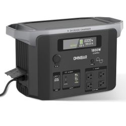 ☆ Portable Power Station 1800W (3600W Peak), 1536Wh LiFePO4 Battery Generator with 1800W AC & 100W USB-C Output, 2Hrs Fast Charging Solar Generator fo