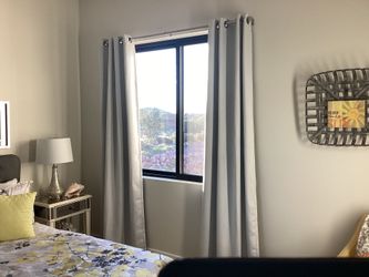 White grommet Blackout Drapes In Gold Canyon