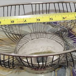 Extra Large Wired Oval silver plated bread basket 1 spoke broken