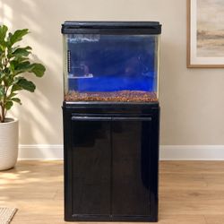 Fish Tank Aquarium with Black Cabinet Stand