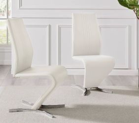 Set of 2 Furniturebox UK Dining Chairs - Modern Luxury Faux Leather - New in Box