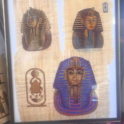 Eygyptian Hieroglyph Paintings On Papyrus Authentic 