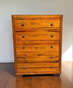 Rustic Wooden 5 Drawer Wood Dresser - 40x19x54