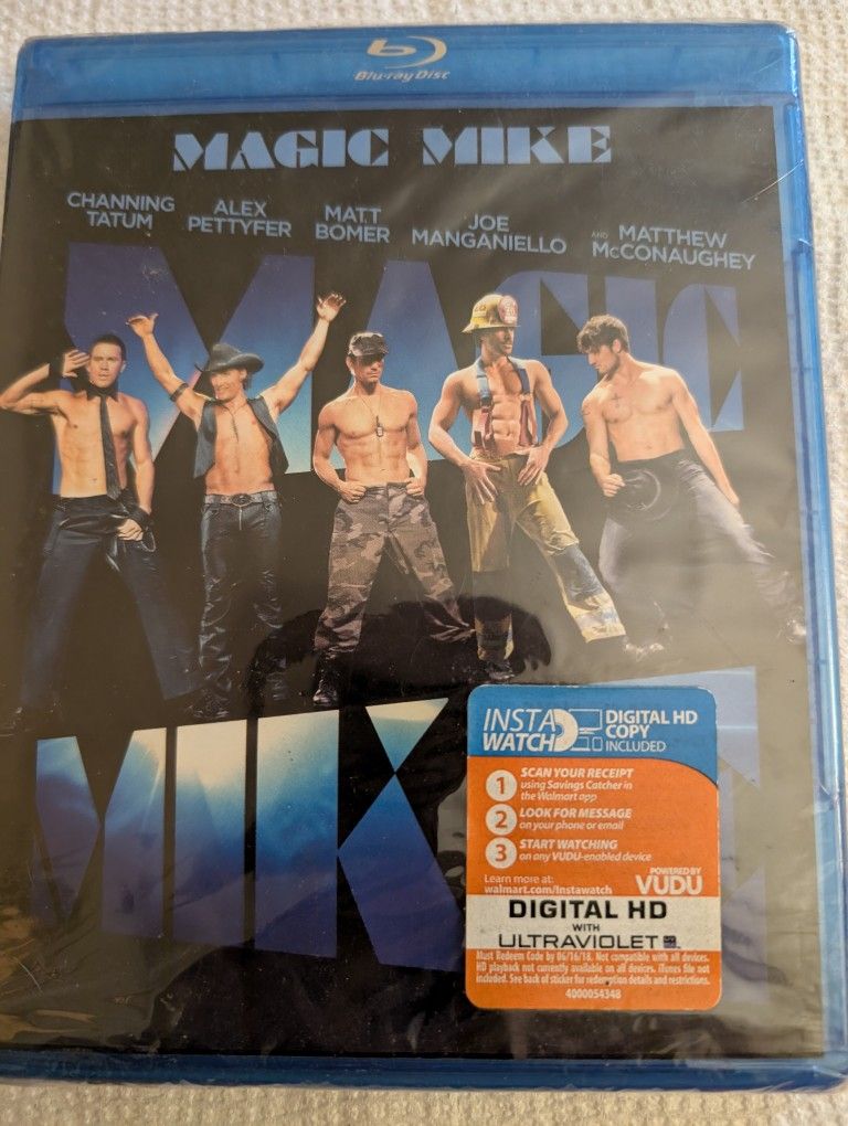 NEW And Sealed - Magic Mike DVD Movie On Blu-Ray Disc. Special Features. Dance Scenes Male Strippers. 110 Min. Stereo.. Rated R.
