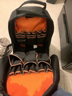 Klein Black and Orange Tool Bag with Pockets