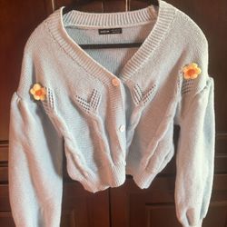 Knitted Baby Blue Sweater