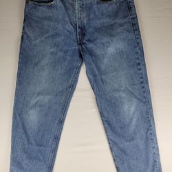 Levi's Straight Leg 550 Jeans Men's 35x32 Blue Denim Zip Up Medium Wash