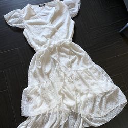 White Puffy Summer Dress 