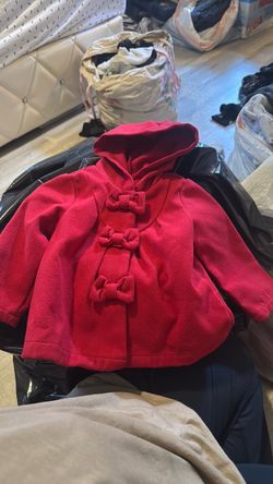 Red coat with bows 12-18 months