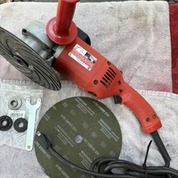 MILWAUKEE Hvy Duty 9" Sander/Polisher-6072-13 Amp, 5000 RPM, New Backing Pad, Handle, Collet Nuts, Spanner Wrench, 8’ Cord