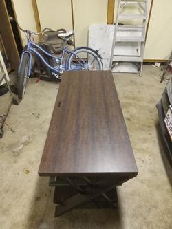 Very Nice Wood And Glass Tv Stand