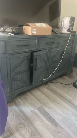 Teal Blue-Green Sideboard Buffet Cabinet